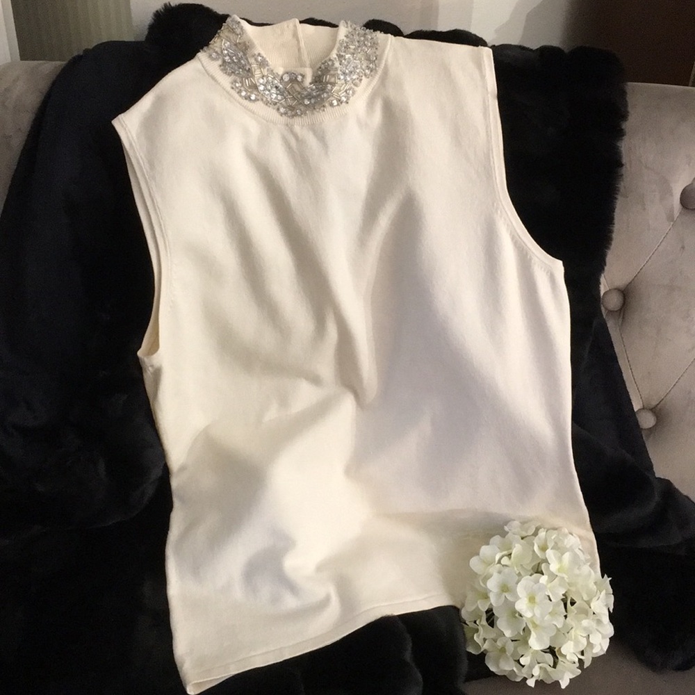 Style & Co Blinged Neckline Sweater - Picture 2 of 7